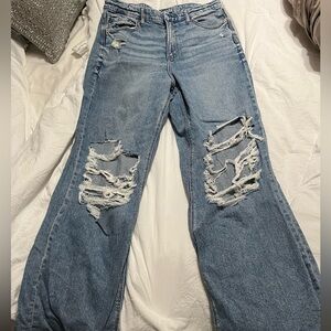 American Eagle Outfitters Baggy Blue Stretch Denim